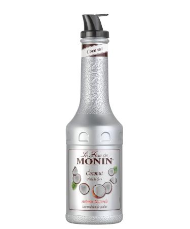 MONIN Coconut Fruit Mix Puree 1L for Cocktails and Frappes. Vegetarian Allergen-Free 100% Natural Flavours and Colourings. 2-in-1 Coconut Puree and Sugar Syrup Hybrid
