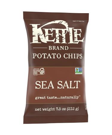 Kettle Brand Sea Salt Potato Chips - Gluten-Free & Non-GMO - 7.5 oz Bag - Buy Online on SooperMarket.com