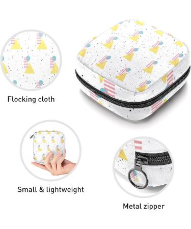 Anna Cowper Retro Geometric Pattern Sanitary Napkin Storage Bag - Portable Period Pouch for Women & Teens - Multi-colored - Buy Online on SooperMarket.com