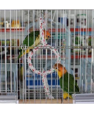 LeerKing Bird Rope Perches - Chewing Toy & Swing for Parakeet, Cockatiel, African Greys - 3 Loop Hanging Perches - Buy Online on SooperMarket.com