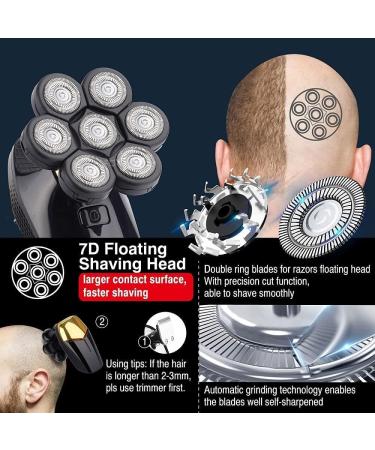 GeRRiT Electric Razor for Men - 7D Cutter Head Shaver Waterproof & Cordless Grooming Kit for Bald Heads - Buy Online on SooperMarket.com