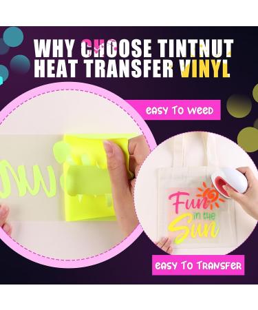 Tintnut Neon PU HTV 12x10 inch - 10 Sheets, 5 Assorted Colors | Easy Weed Iron on Vinyl Bundle for DIY T-Shirts - Buy Online on SooperMarket.com