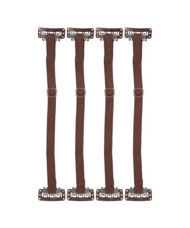 4PCS Face lift Bands Face Lifting Band with Hairclip Elastic Facial Lift Belt Eye Wrinkle Removal Belt V Shaped Slimming Face Bands (Brown)