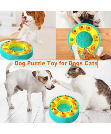 Etechydra Dog Puzzle Slow Feeder Toy for Mental Enrichment & IQ Training - Interactive Treat Dispenser Toy for Dogs & Cats (Yellow-Blue) - Buy Online on SooperMarket.com