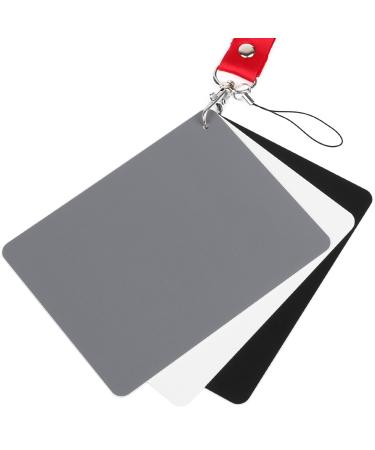 ChromLives White Balance Grey Card 5''x4'' for Video DSLR and Film Premium 18% Exposure Photography Card Set,Black White and 18% Grey medium size