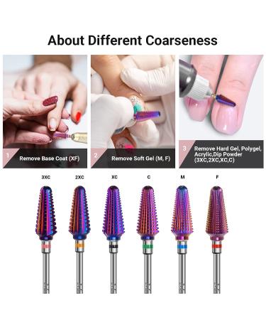 MelodySusie Professional Tornado Carbide Tungsten Nail Drill Bit - Fine Tapered Series Bit-X for Manicure Pedicure Gel Polishing - Purple Salon Bits - Buy Online on SooperMarket.com