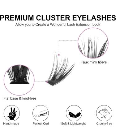 240pcs 20D+40D 0.07 D Curl Mix Cluster Eyelashes Extensions - Soft & Natural False Eyelashes for DIY Extension at Home - 240 Count - Buy Online on SooperMarket.com