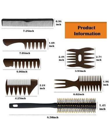 Professional Hair Styling Comb and Brush Set for Men - Ideal for Quiff, Pompadour, Dry & Wet Styling - All Hair Types & Styles - Buy Online on SooperMarket.com