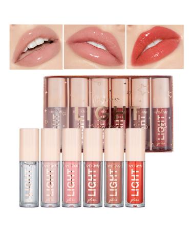 6Pcs Liquid Lipstick Makeup Set Kit  Long Lasting Waterproof Hydrating Lip Gloss Lip Glaze Set  Pigmented Lip Makeup Gift Sets for Girls and Women
