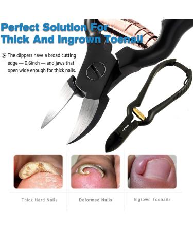 Podiatrist Toenail Clippers Heavy Duty Ingrown Toenail Clippers Thick Nail Clippers J2 Grade Stainless Steel Podiatry Ingrown Toenails Safe Tools (Black 5.5 Inch) Black 5.5 Inch - Buy Online on SooperMarket.com