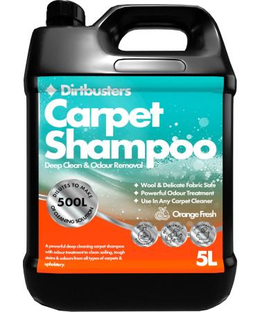 Dirtbusters Carpet Cleaner Shampoo Solution Clean & Deodorise Stain Remove Odour Treatment Orange Fresh (5L)