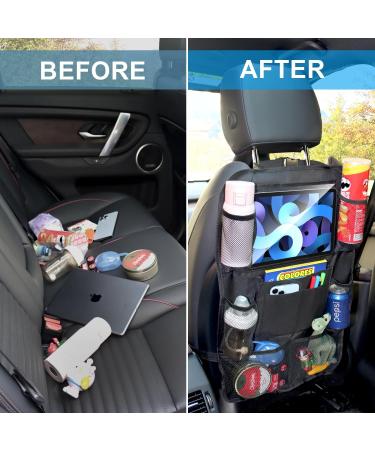 Kimsky 2er Autositz Organizer | Waterproof Backseat Protection for Kids | Children's Toy Storage & Tablet Holder - Black (2PCs) - Buy Online on SooperMarket.com