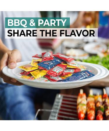 Grab-n-Go Condiment Packs - 100 Single Serve Ketchup & Mustard Packets for Picnics, BBQs, Travel & Parties - Buy Online on SooperMarket.com