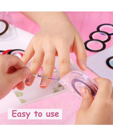 JIAHAO 2Pcs Gold/Silver Striping Tape Line Nail Art Decoration Sticker Set with Dispensers - DIY Nail Tip Design - Buy Online on SooperMarket.com