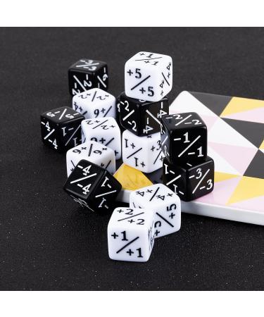 48-Piece MTG Dice Counters Set for Magic The Gathering | Creature Stats Buff Cube D6 Dice | CCG Card Game Accessory (Black & White) - Buy Online on SooperMarket.com