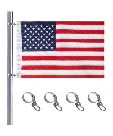 Yafeco U.S. 50 Star Sewn Boat Flag with 4 Boat Flag Pole Kits16 x 24 inch Yacht Boat Ensign Nautical US American Flag Fully with Sewn Stripes, Embroidered Stars and Brass Grommets 12 x 18 inch