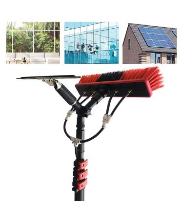 photovoltaic cleaner window cleaning pole Telesextension Cleaning Pole Water Fed Telesbrush Window Clean Water Brush Window Cleaner Kit-20Ft/12Ft