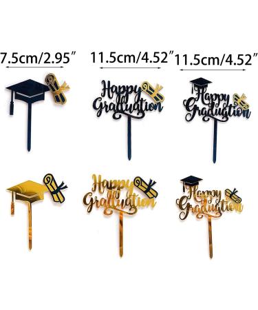 Graduation Cap Cake Topper Acrylic Pick Gift Son Daughter Classmate Friends Bachelor Cap Acrylic Cupcake Topper Graduation Cake Decoration - Buy Online on SooperMarket.com