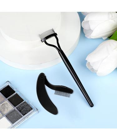 2pcs Eyelash Combs & Separator Tool - Metal Lash Comb for Individual Lashes & Extensions - Foldable Black Mascara Separator - Buy Online on SooperMarket.com