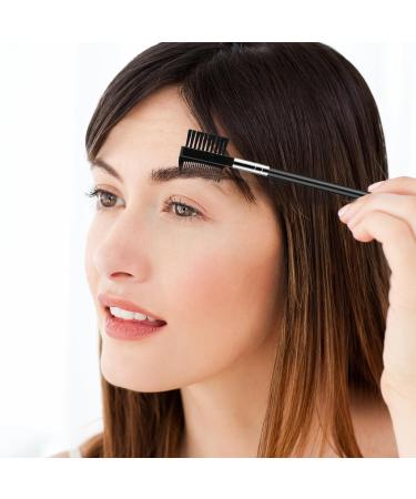 2Pcs Eyelash Brush Comb & Eyebrow Brush Set - Reusable Dual Applicator for Eyelash Extensions | Perfect Makeup Accessory - Buy Online on SooperMarket.com