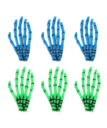 6 Pieces Hair Clips Halloween Hair Accessories for Women and Girls Skeleton Hand Hair Clips Punk Horror Bone Hair Clip for Party Cosplay