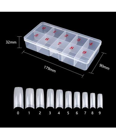 Natural False Nails 500 Pieces French Acrylic Nails Artificial Fake Nails False Nail Tip 10 Sizes With Box for Women Girls - Buy Online on SooperMarket.com