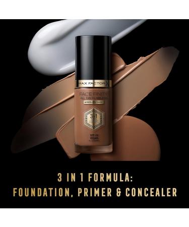 Max Factor Facefinity 3-in-1 All Day Flawless Liquid Foundation SPF 20 - 90 Amber 30ml (Pack of 1) - Buy Online on SooperMarket.com