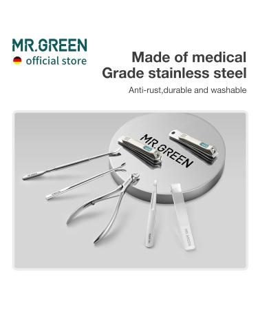 MR.GREEN 7in1 Manicure Set - Stainless Steel Professional Nail Clippers & Pedicure Tools with Travel Case (Mr-6032) - Buy Online on SooperMarket.com
