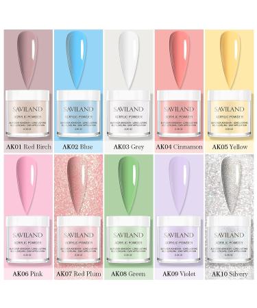 Saviland 10 Colors Acrylic Powder Set - Professional Nail Kit for Acrylic Nails Extension - No Lamp Needed - Spring Sunshine Collection - Buy Online on SooperMarket.com
