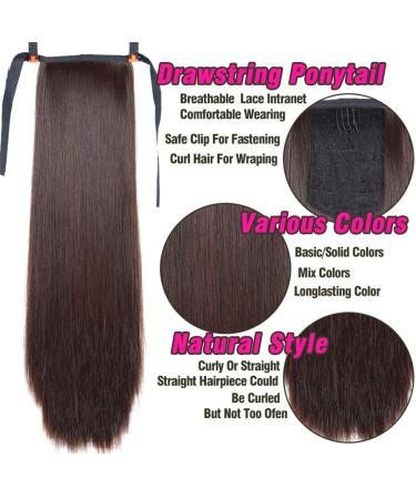 18-38 Inch Straight Drawstring Ponytail - Synthetic Hair Extension Wig Piece Clip-in - 22 Inches B101 - Buy Online on SooperMarket.com