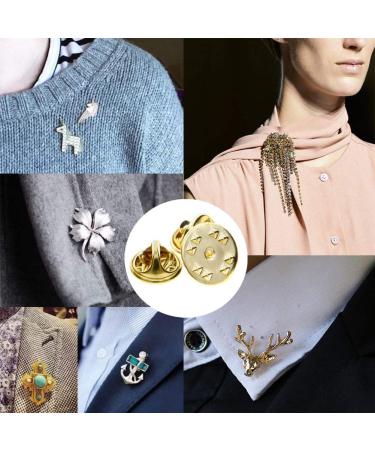 50PCS Brass Metal Pin Backs for Brooch Tie Hat Badge Insignia - Gold | Lapel Pin Backings - Buy Online on SooperMarket.com