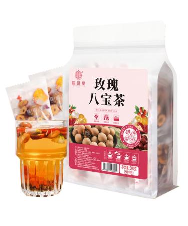 Rose Eight Treasure Tea 300g (10g 30packets) Ba bao Tea Rose longan red dates chrysanthemums goji berries Combination herbal tea