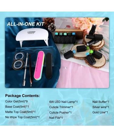 Lavender Violets 19 Pcs Gel Polishes Starter Kit with LED Nail Lamp - Hawaiian Island 969B - Buy Online on SooperMarket.com