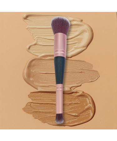 Foundation & Concealer Brush - Dual-Ended Makeup Applicator for Flawless Finish - Cruelty-Free Black Brush for Liquid Cream & Powder - Buy Online on SooperMarket.com