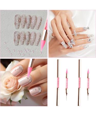 LLMSIX Rhinestones Picker Doting Pen Dual-Ended Wax Pencil Pen Rhinestone Picker Dotting Pen Rhinestones Applicator with Acrylic Handle for Gem Stone Jewelry Nail Art DIY Craft (Pink) - Buy Online on SooperMarket.com