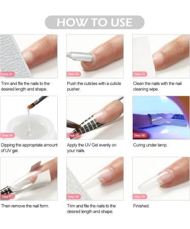 3 Colors UV Nail Gel for Nail Extension Base and Top Coat Nail Brush Nail Forms - Buy Online on SooperMarket.com