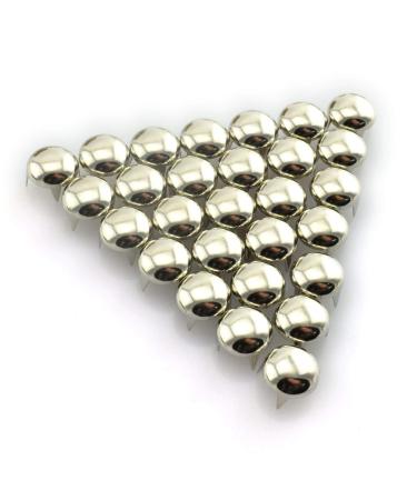 RuiLing 120pcs Silver DIY Nailhead Round Dome Studs Assorted Kit Leathercraft Rivet Metal Punk Spikes Spots for Punk Rock Leather Craft Clothes Belt Bag Shoes Jewelry Decorations 6/8/10/12mm