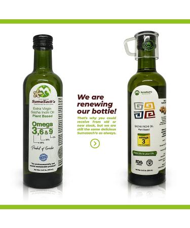 Suma Sach'a Extra-virgin Sacha Inchi Oil 8.45 fl oz - Cold-pressed Superfood Oil - Buy Online on SooperMarket.com