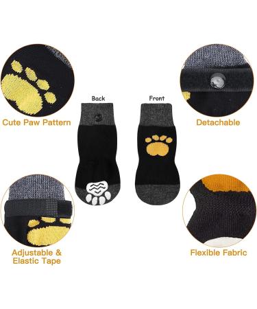 2 Pairs Anti Slip Dog Socks Paws Stop Licking Dog Cat Paw Protectors with Waterproof Rubber Bottom and Adjustable Straps Dog Claw Socks for Puppy Dog Indoor Outdoor Hardwood Floor Walking (M) - Buy Online on SooperMarket.com