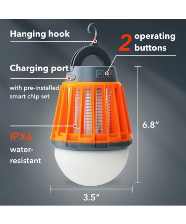 Boundery Bug Zapper Light Bulb - Fast Mosquito Elimination | USB Rechargeable IPX6 Waterproof LED Zapper | Portable with 4 Light Modes - Buy Online on SooperMarket.com