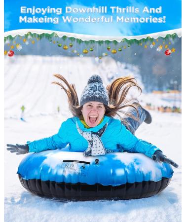 HITOP Snow Tube - Heavy Duty Inflatable Sled for Kids and Adults | Thickened 0.9mm Material | Perfect Winter Toy Gift - Cloud Sky03 - Buy Online on SooperMarket.com
