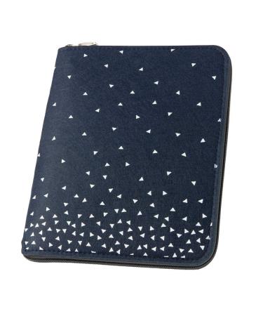 Luxdag Mom's organizer A5 with zipper made of felt (color & motif selectable) - case for mother's pass U -magazine ultrasound pictures & vaccination pass - gift for expectant mothers ... dark blue / triangles
