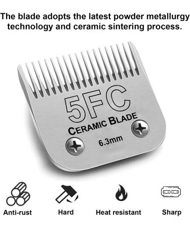 BestBomg Scherklingen for Pets - Rem removable Stainless Steel Ceramic Blades for Easter Animal Clipper & Andis Dog Clippers (6.3mm 5FC) - International Shipping - Buy Online on SooperMarket.com