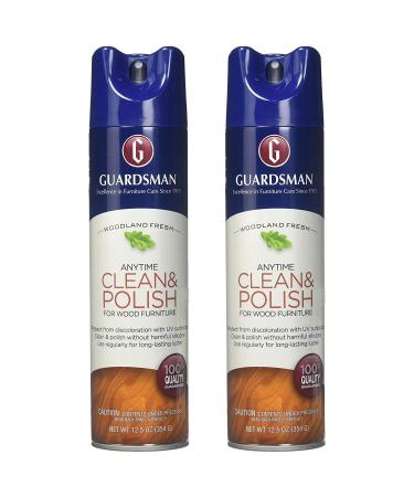 Guardsman Clean & Polish For Wood Furniture - Woodland Fresh - 12.5 oz - Silicone Free, UV Protection (2)