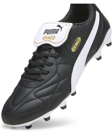 PUMA Unisex King Top FG/AG Soccer Shoe - Size 43 EU | Puma Black White & Gold - International Shipping Available - Buy Online on SooperMarket.com