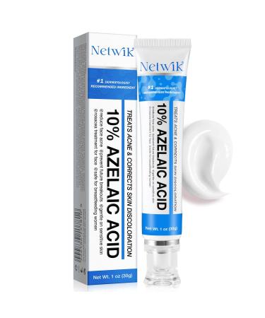 Azelaic Acid 10% Cream for Face - Acne Cream for Rosacea Reducing Relief Pimple Breakouts Blackhead Pigmentation and Redness - Azelaic Acid Gel For Facial and Skin Care