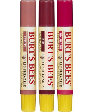 Burt's Bees Kissable Color Holiday Gift Set - 3 Lip Shimmers in Gift Box | Warm Collection - Peony Fig & Rhubarb - International Shipping Available - Buy Online on SooperMarket.com