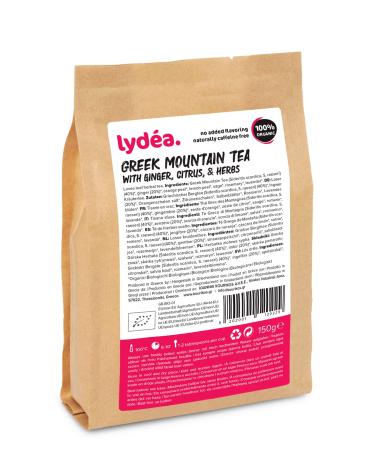 Lydea Organic Greek Mountain Tea with Ginger Citrus & Herbs Loose Leaf Herbal Tea 150 gr. Sachet