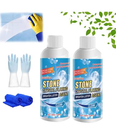 Stone Stain Remover Cleaner Stone Crystal Plating Agent Marble Stone Cleaner Polishes Marble Cleaner Stain Remover All Purpose Cleaner For Marble (2PC) 1.00 g (Pack of 1)
