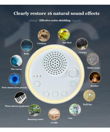 Sleep Instrument White Noise Machine with 16 Soothing Sounds and Levels 38 Volume Levels 5 Timer and Memory Function Perfect for Kids Adults Seniors Sleeping - Buy Online on SooperMarket.com